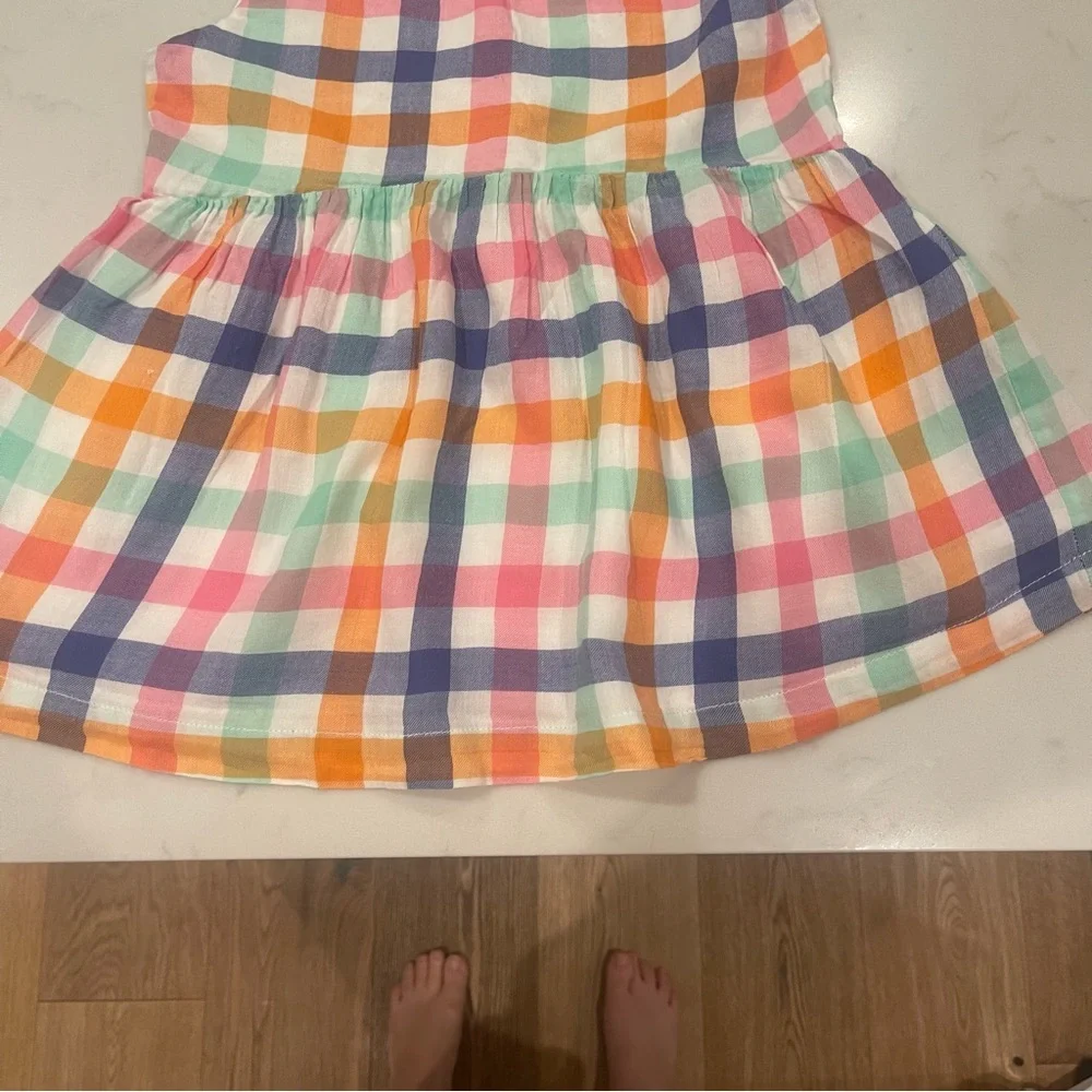 Mini Boden Checkered Spaghetti Strap Top 7-8 - Picture 2 of 8
